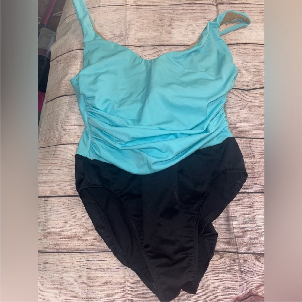 Miraclesuit Beige and Blue Swimsuit